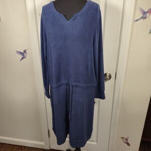 Soft Surroundings Blue V-Neck Tunic Dress Size PM